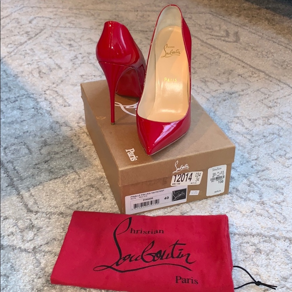 Christian Louboutin Pigalle Follies 100 Patent Red